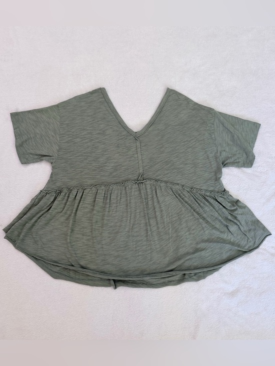American Eagle Outfitters Tops - American Eagle Sage Green V-Neck Women's Peplum Top
